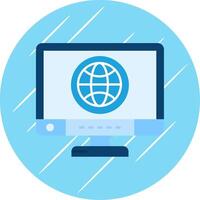 Global Flat Blue Circle Icon vector