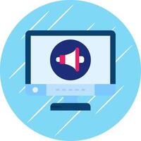 Sound Flat Blue Circle Icon vector