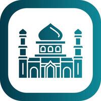 Mosque Glyph Gradient Round Corner Icon vector