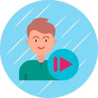 Next Flat Blue Circle Icon vector