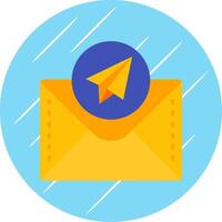 Send Flat Blue Circle Icon vector