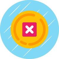 Eliminar plano azul circulo icono vector