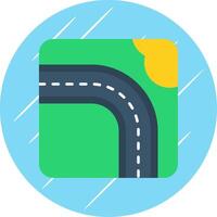 Highway Flat Blue Circle Icon vector