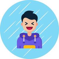 Laugh Flat Blue Circle Icon vector