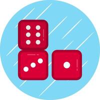 Dices Flat Blue Circle Icon vector