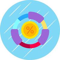 proporción plano azul circulo icono vector