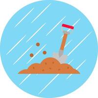 Shovel Flat Blue Circle Icon vector