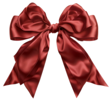 AI generated Red satin bow on transparent background - stock png. png