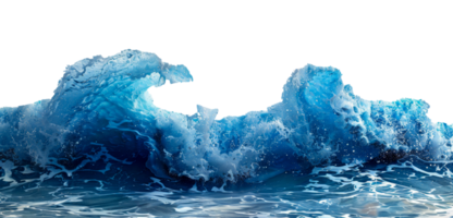 AI generated Dynamic ocean wave cresting with foam on transparent background - stock png. png