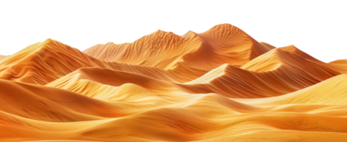 AI generated Textured sand dunes with intricate patterns on transparent background - stock png. png