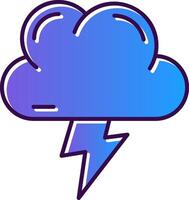 Lightning Gradient Filled Icon vector