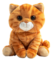 ai gerado pelúcia laranja malhado gato brinquedo em transparente fundo - estoque png. png