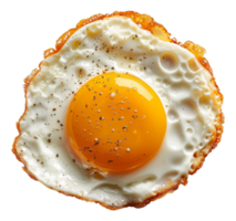 AI generated Sunny side up fried egg with cracked pepper on transparent background - stock png. png