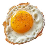 AI generated Sunny side up fried egg with cracked pepper on transparent background - stock png. png