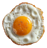 AI generated Sunny side up fried egg with cracked pepper on transparent background - stock png. png