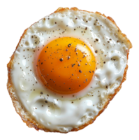 AI generated Sunny side up fried egg with cracked pepper on transparent background - stock png. png