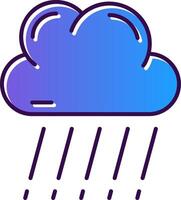 lluvia degradado lleno icono vector