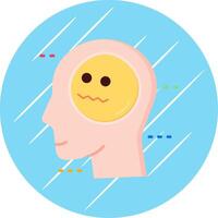Scared Flat Blue Circle Icon vector