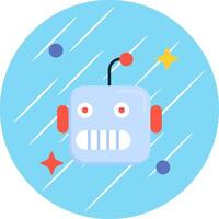 Robot Flat Blue Circle Icon vector