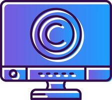 Copyright Gradient Filled Icon vector