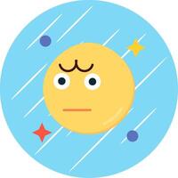 Angry Flat Blue Circle Icon vector