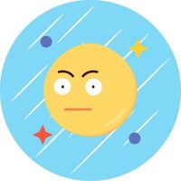 Embarrassed Flat Blue Circle Icon vector