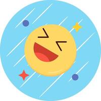 Laugh Flat Blue Circle Icon vector