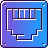 Ethernet Gradient Filled Icon vector