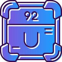 Uranium Gradient Filled Icon vector