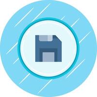 Save Flat Blue Circle Icon vector
