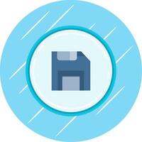 Save Flat Blue Circle Icon vector