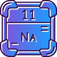 Sodium Gradient Filled Icon vector