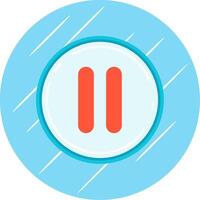 Pause Flat Blue Circle Icon vector