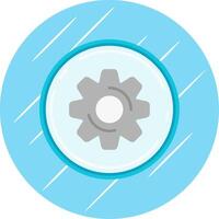 Settings Flat Blue Circle Icon vector