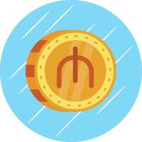 Manat Flat Blue Circle Icon vector