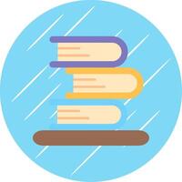 Books Flat Blue Circle Icon vector