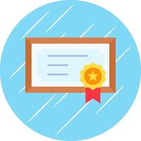 Certificate Flat Blue Circle Icon vector