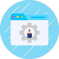 Settings Flat Blue Circle Icon vector