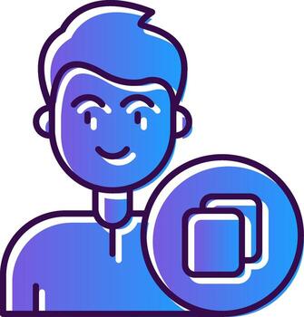 Copy Gradient Filled Icon vector