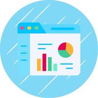 Analytics Flat Blue Circle Icon vector