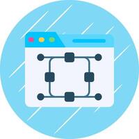 Curve Flat Blue Circle Icon vector