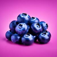 AI generated blueberry isolated on white background photo