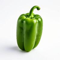 AI generated Green Sweet pepper on white background photo