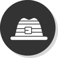 Hat Glyph Grey Circle Icon vector