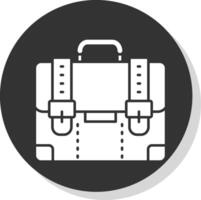 Suitcase Glyph Grey Circle Icon vector