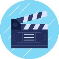 Clapperboard Flat Blue Circle Icon vector