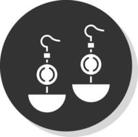 Earrnings Glyph Grey Circle Icon vector