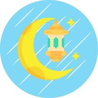 Ramadán plano azul circulo icono vector
