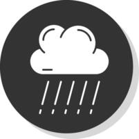 Rain Glyph Grey Circle Icon vector