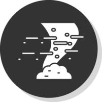 tornado glifo gris circulo icono vector